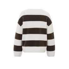 Load image into Gallery viewer, YAYA - Oversized Striped Sweater - Chocolate Brown Dessin
