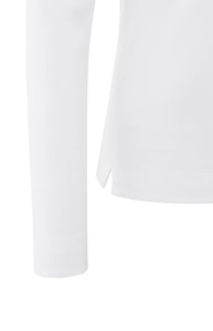 YAYA - Fine Ribbed Polo - Pure White