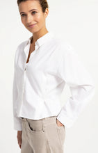 Load image into Gallery viewer, YAYA - Poplin Blouse with Adjustable Waist - Pure White
