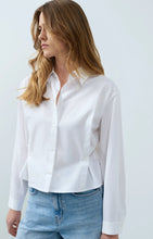 Load image into Gallery viewer, YAYA - Poplin Blouse with Adjustable Waist - Pure White
