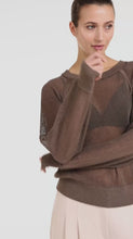 Load and play video in Gallery viewer, YAYA - Mesh Stitch Sweater - Washed Brown
