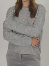 Load and play video in Gallery viewer, PAZ TORRAS - Eyelet Sweater - Grey
