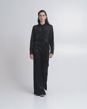 Load and play video in Gallery viewer, ACCESS - Muslin &amp; Satin Shirt - Black
