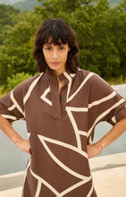Load image into Gallery viewer, YAYA - Printed Dress with Short Sleeves - Chocolate Martini Brown Dessin
