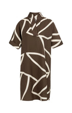 Load image into Gallery viewer, YAYA - Printed Dress with Short Sleeves - Chocolate Martini Brown Dessin
