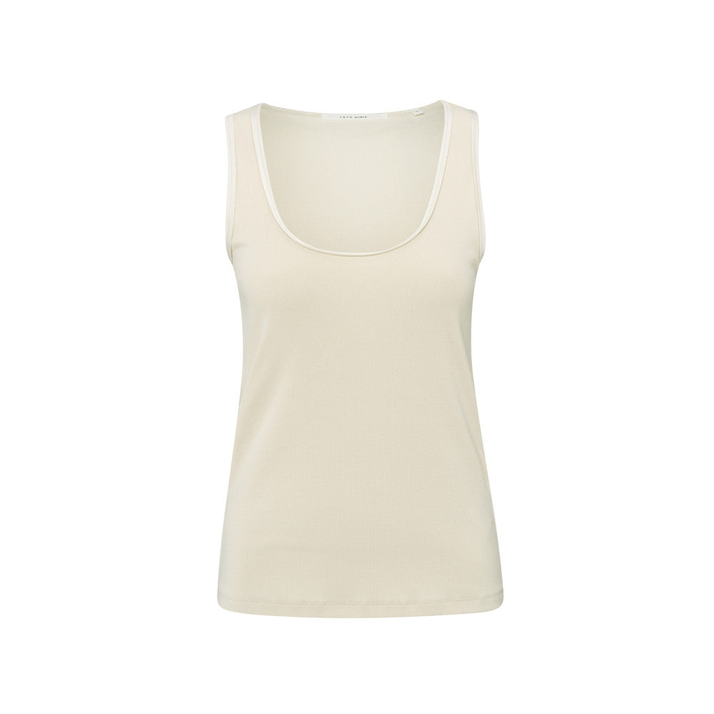 YAYA - Ribbed Singlet - Summer Sand