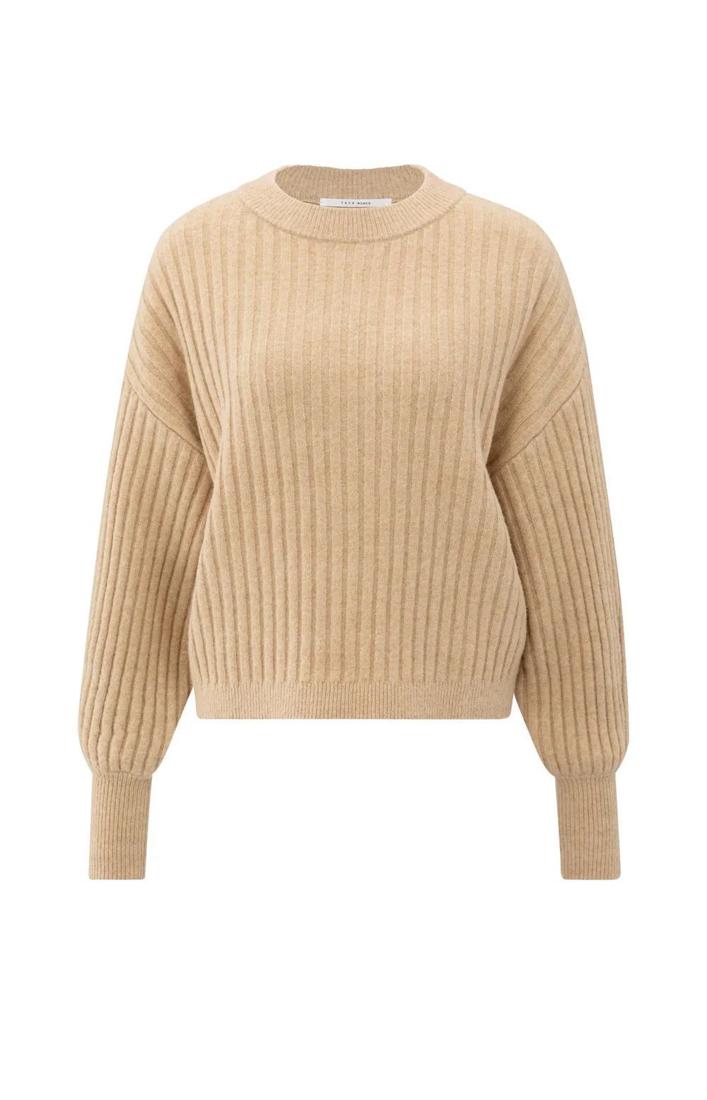 YAYA - Ribbed Sweater - Light Camel