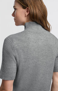 YAYA - Short Sleeve Sweater - Light Metal Grey