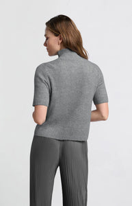 YAYA - Short Sleeve Sweater - Light Metal Grey