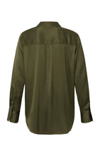 Load image into Gallery viewer, YAYA - Satin Shirt Top - Dark Army Green
