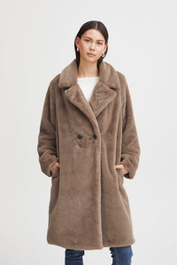 Ichi Haya Faux Fur Coat ~ Shitake