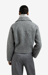 YAYA - Short Boucle Jacket - Black Oyster Melange