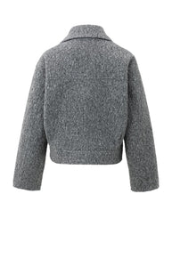 YAYA - Short Boucle Jacket - Black Oyster Melange