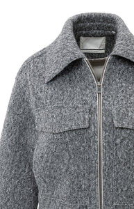 YAYA - Short Boucle Jacket - Black Oyster Melange