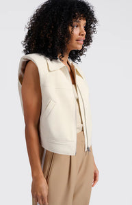 YAYA - Sleeveless Crop Jacket - Summer Sand Melange