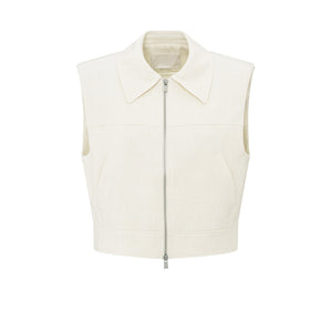 YAYA - Sleeveless Crop Jacket - Summer Sand Melange