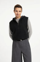 Load image into Gallery viewer, YAYA - Sleeveless Knitted Hoodie - Hole Black
