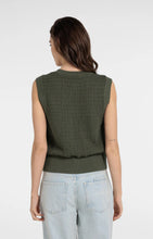 Load image into Gallery viewer, YEST - Sleeveless Textured Cardigan - Army Green
