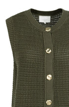 Load image into Gallery viewer, YEST - Sleeveless Textured Cardigan - Army Green
