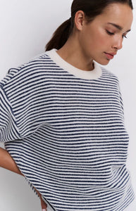 YAYA - Striped Fluffy Sweater - Off White