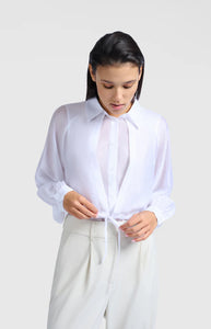 YAYA - Double Layer Blouse - Pure White
