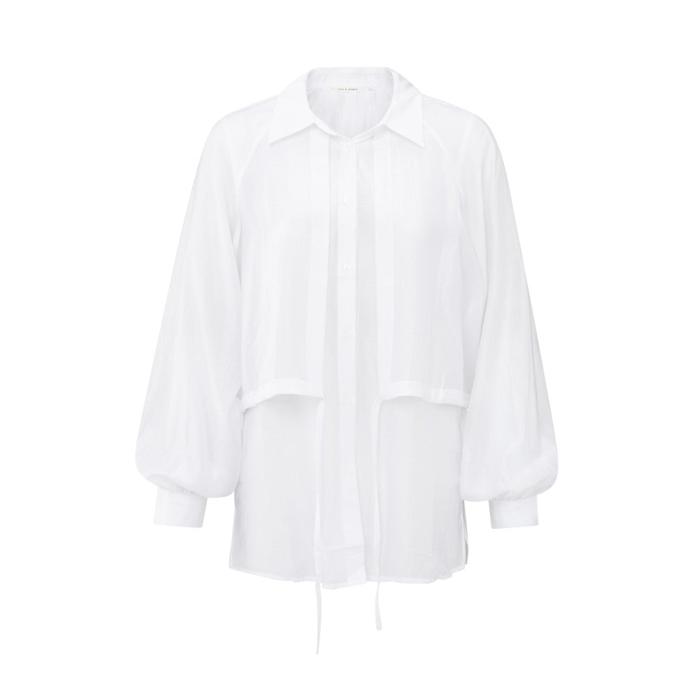 YAYA - Double Layer Blouse - Pure White