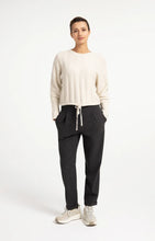 Load image into Gallery viewer, YAYA - Rib Batwing Sweater with Drawstring - Off White Melange
