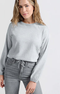 YAYA - Corded Hem Sweater - Blue Melange