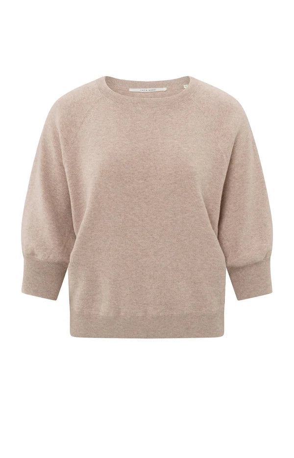 YAYA - Raglan Sleeve Sweater - Dusty Pink Melange