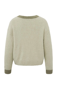 YAYA - Colour Contrast Sweater - Silver Lining Beige