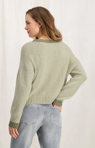 YAYA - Colour Contrast Sweater - Silver Lining Beige