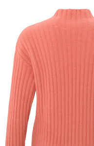 YAYA - Ribbed Turtleneck Sweater ~ Crabapple Red Melange