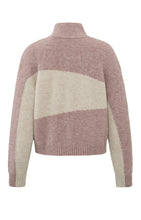 Load image into Gallery viewer, YAYA - Zip Neck Sweater - Mauve Pink Dessin
