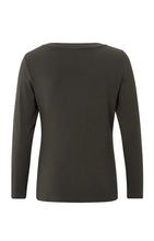 Load image into Gallery viewer, YAYA -  Long Sleeve Boatneck T Shirt ~ Mulch Brown
