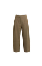 Load image into Gallery viewer, YAYA - Woven Barel Leg Trouser with Pleats - Teak Brown

