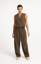 Load image into Gallery viewer, YAYA - Woven Gilet with Wrap Effect - Teak Brown
