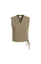 Load image into Gallery viewer, YAYA - Woven Gilet with Wrap Effect - Teak Brown
