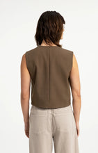 Load image into Gallery viewer, YAYA - Woven Gilet with Wrap Effect - Teak Brown
