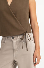 Load image into Gallery viewer, YAYA - Woven Gilet with Wrap Effect - Teak Brown
