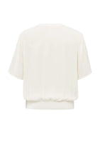 Load image into Gallery viewer, YAYA - Woven Polo with Ribbed Waistband - Off White
