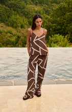 Load image into Gallery viewer, YAYA - Woven Print Pants -  Chocolate Martini Brown Dessin
