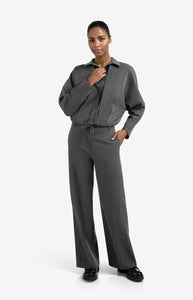 YAYA - Woven Trousers - Anthracite Melange