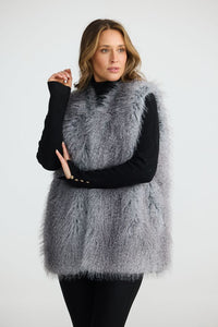Brave & True - Aspen Fur Gilet - Grey Speckle