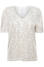 Load image into Gallery viewer, Ichi Fauci Sequin Top ~ Frosted Almond
