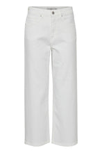 Load image into Gallery viewer, ICHI - Ziggy Wide Leg Crop Jeans - White
