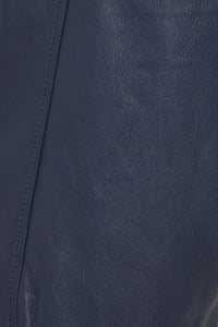 ICHI - Satori Leather Jacket - Navy
