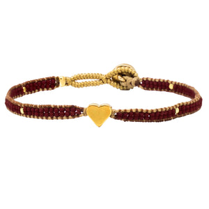 IBU Jewels Jill Little Heart Bracelet ~ Red Wine ~ EI15