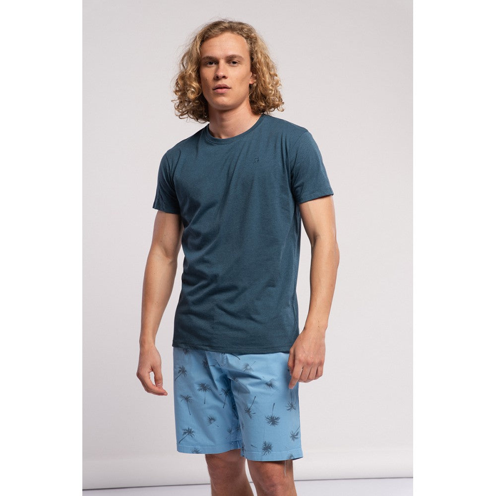 SMF Mens Print Shorts Blue