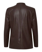 Load image into Gallery viewer, ICHI Costo Faux Leather Single Breasted Blazer ~ Bracken
