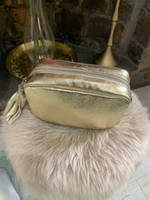 Load image into Gallery viewer, Leather Camera Bag - Metallic Gold
